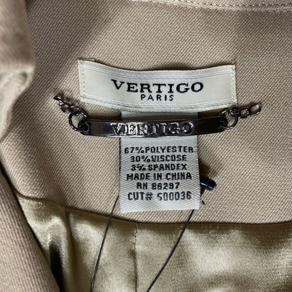 NWT Vertigo Paris Short Trench Jacket in Tan - Picture 7 of 16